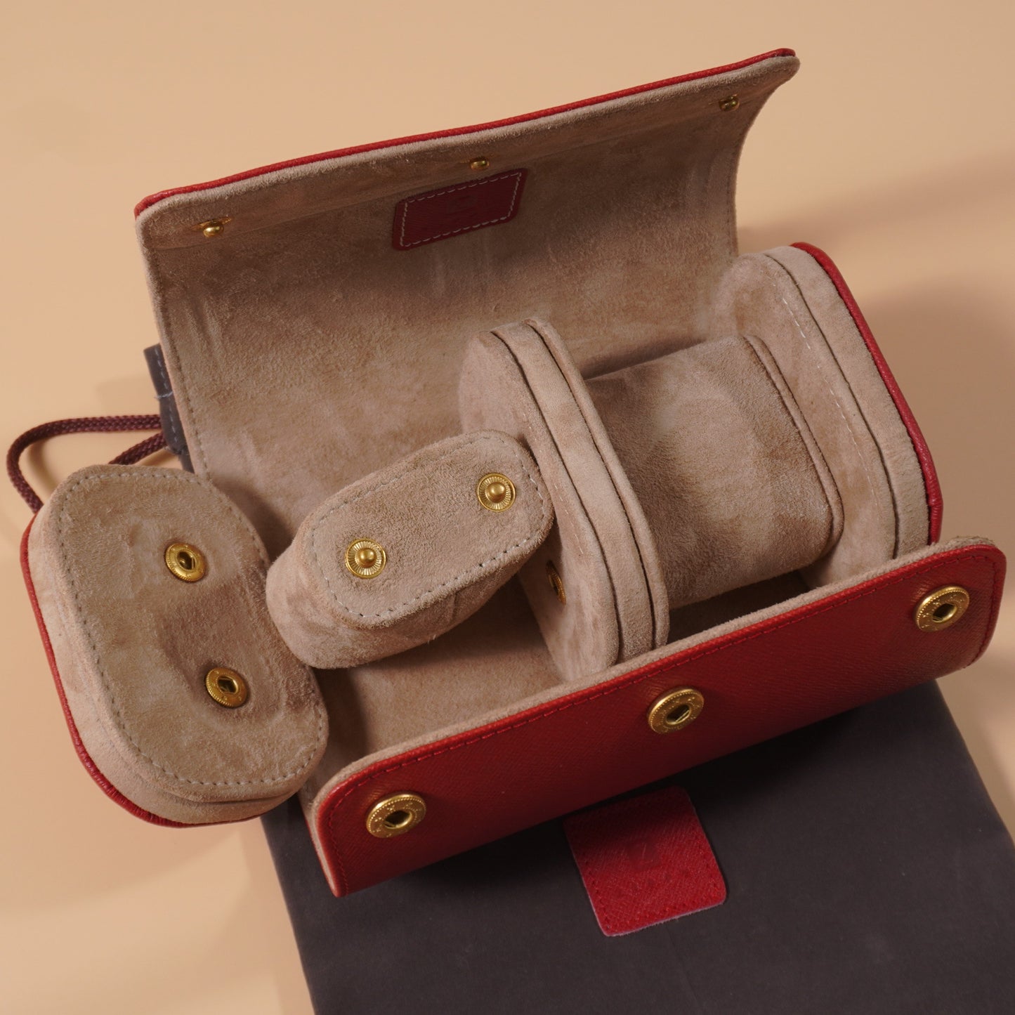 Italian Saffiano Leather Watch Roll